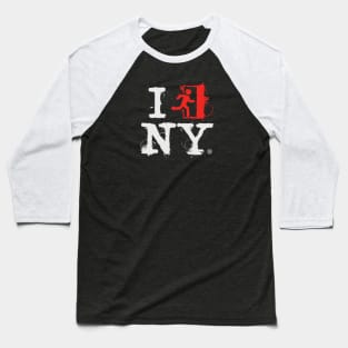 I Left NY - white/red Baseball T-Shirt